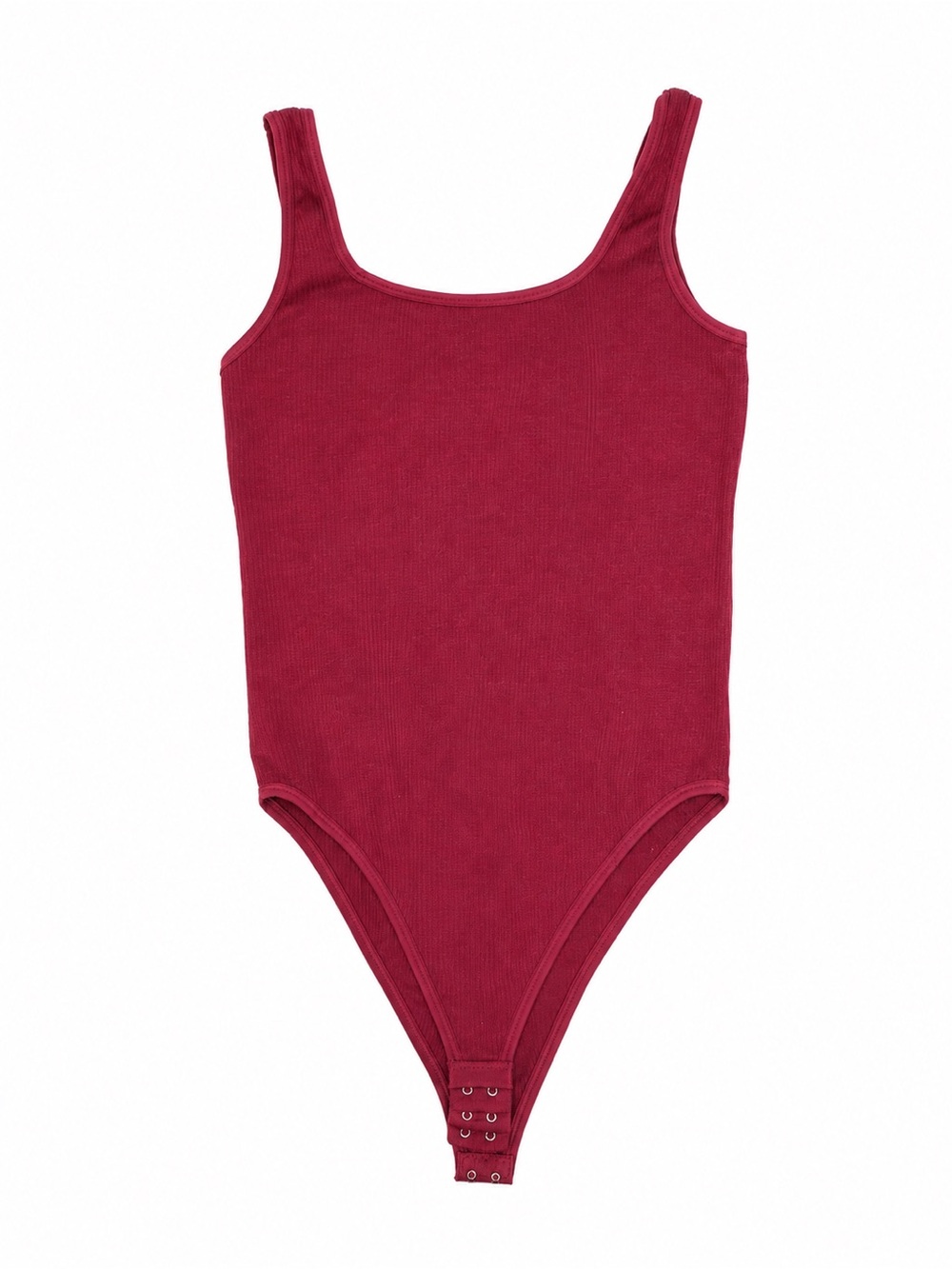 Red ribbed waist slimming bodysuit